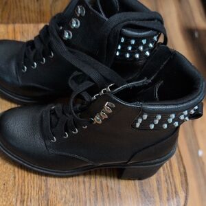 Black Studded Ankle Boots